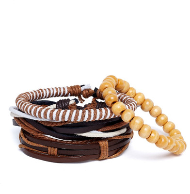 Alvaro Castagnino Leather, Metal Bracelet(Pack of 3)