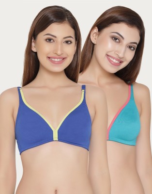 Clovia Women T-Shirt Lightly Padded Bra(Blue, Pink, Yellow)