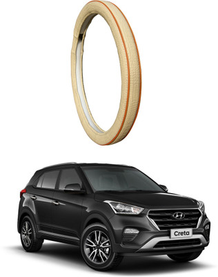 AUTO PEARL Steering Cover For Hyundai Creta(Beige Red, Leatherite)