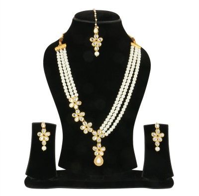 Karatcart Alloy Gold-plated White Jewellery Set(Pack of 1)