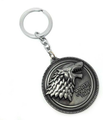 ShopTop Dire Wolf Game Of Thrones KeyChain High Quality Winter Is Coming Silver color keychain Key Chain