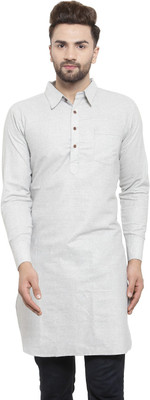 Sayesha Men Solid Pathani Kurta(Grey)
