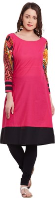 PANNKH Women Solid Straight Kurta(Pink)