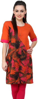 PANNKH Women Printed Straight Kurta(Multicolor)