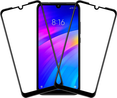 HUPSHY Edge To Edge Tempered Glass for Mi Redmi 7, Mi Redmi Y3(Pack of 2)