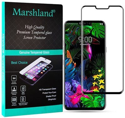 Marshland Tempered Glass Guard for Specially Designed To Cover, 3D Curved Edge Screen Protector Anti Scratch Oleo Phobic Coating, Lg G8, Black(Pack of 1)