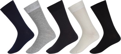 SIDEWOK Men Self Design, Solid Mid-Calf/Crew(Pack of 5)