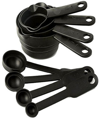 HEMJEX solutions black_8 pcs spoon Measuring Cup Set Plastic Measuring Spoon Set(Pack of 8)