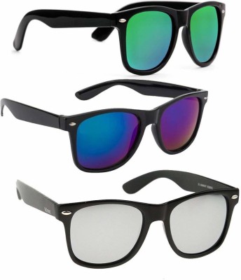 like future Wayfarer Sunglasses(For Men & Women, Silver, Blue, Green)