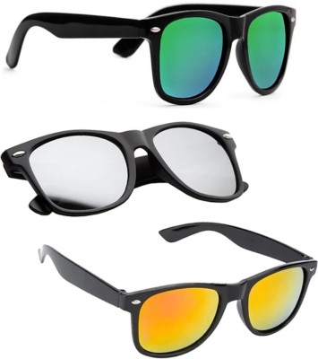 New Specs Wayfarer Sunglasses(For Men & Women, Red, Green, Silver)