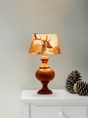 Kapoor E Illuminations Elan carved wood table lamp Table Lamp(55 cm, Wood)