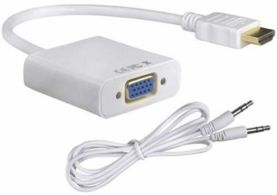 shopnotch TV-out Cable HDMI to VGA Adapter with audio(White, For TV)