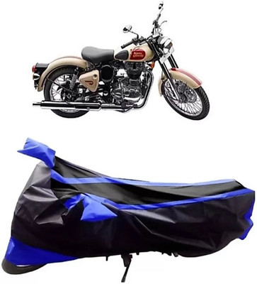 ELECTRIBLES Two Wheeler Cover for Royal Enfield(Continental GT, Black, Blue)