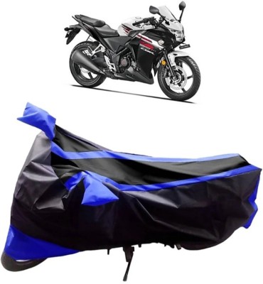 ELECTRIBLES Two Wheeler Cover for Honda(CBR 250R, Black, Blue)