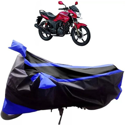 KAROBAR Two Wheeler Cover for Honda(Hunk, Black, Blue)