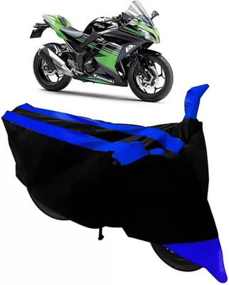 ELECTRIBLES Two Wheeler Cover for Kawasaki(Ninja 300, Black, Blue)