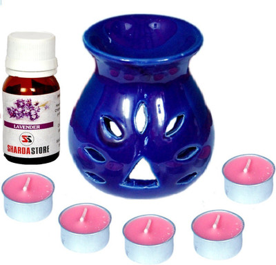 ShardaStore Lavender Diffuser Set, Aroma Oil AROBLavenderBlue001(7 x 2.14 ml)