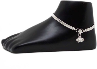 Samridhi DC Top Trending Gota Chandi White Mystic Silver 32 Metal, Alloy Anklet(Pack of 2)