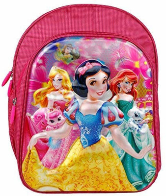 Priceless Deals Trendy 5D Embossed Disney Princess Cartoon Characters Printed School Bags (Pink, 16") Waterproof School Bag(Pink, 36 L)
