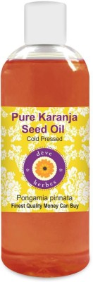 deve herbes Pure Karanja Seed Oil (Pongamia pinnata)_Natural Therapeutic Grade Cold Pressed(200 ml)