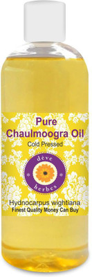 

Deve Herbes Pure Chaulmoogra Oil (Hydnocarpus wightiana) 100% Natural Therapeutic Grade Cold Pressed.(200 ml)