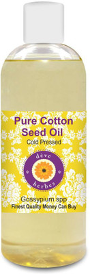 

Deve Herbes Pure Cotton Seed Oil (Gossypium spp)-100% Natural Therapeutic Grade Cold Pressed(200 ml)