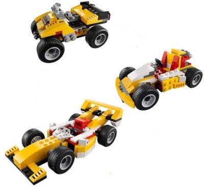 RVM Toys 121 Pcs Architect Series 3 in 1 Racing Car Lego Compatible Building Blocks Learning Bricks Toy(Yellow)