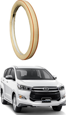AUTO PEARL Steering Cover For Toyota Innova(Beige Red, Leatherite)