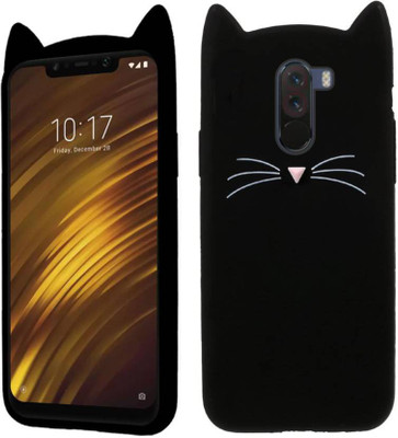 SoftTech Back Cover for POCO F1(Black, Shock Proof, Silicon, Pack of: 1)