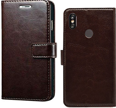 Spicesun Flip Cover for Mi Redmi Y2(Brown, Shock Proof)