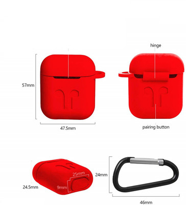Colorcase Front & Back Case for Apple AirPods(Red, Silicon)
