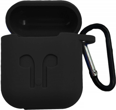 Celzo Pouch for Apple AirPods , Apple AirPods 1/2 For Silicone Shock Cover(Black, Pack of: 1)
