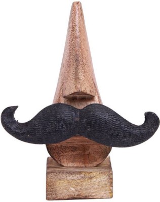 Century 21 1 Compartments Wooden Nose Shaped Specs Stand Spectacle Holder with Moustache(Brown)