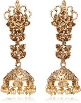 Shining Diva Gold Plated Latest Stylish Party Wear Jhumki Traditional Earrings Pearl Alloy Jhumki Earring