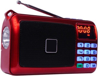 

CRETO SM-53 Digital Fm/Radio Music Player With Torch Support USB, AUX & SD Card FM Radio(Red)