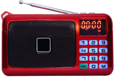 

CRETO Fm Radio SM-53 With Torch USB/AUX/SD Card Player FM Radio(Red)