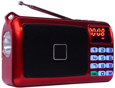 

CRETO SM-53 Fm/Radio Music Player With Torch Support USB, AUX & SD Card FM Radio(Red)