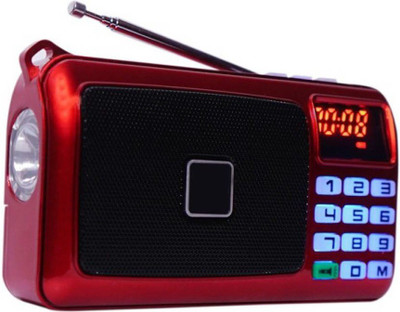 

CRETO SM-53 Portable Digital Fm Radio With Torch AUX/USB/SD Card Player FM Radio(Red)