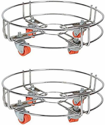 Value Adds Cylinder (Set Of 2) Stand Gas Cylinder Trolley(Silver)