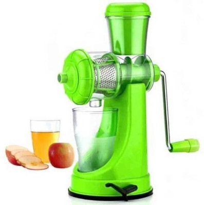 LUDDITE Plastic Fruit and Vegetable Manual Juicer with Steel Handle Polypropylene Hand Hand Juicer(Green)