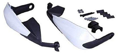 PRTEK 2 Pcs Universal Motorcycle Handlebar Handguards for bike universal (White) Handlebar Hand Guard(Suzuki, KTM, Kawasaki, Hero, Bajaj)