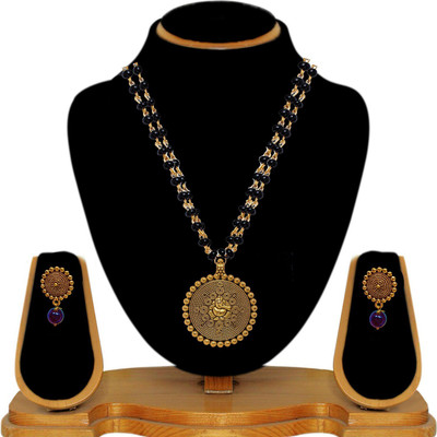 JDX Alloy Gold-plated Gold, Black Jewellery Set(Pack of 1)