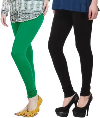 Clarita Churidar  Ethnic Wear Legging(Dark Green, Black, Solid)