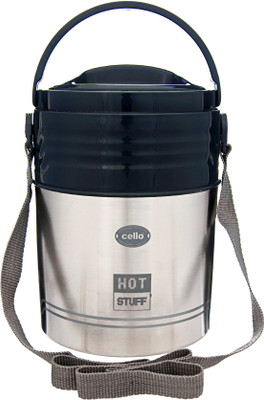 cello HOT STUFF BLACK 3 3 Containers Lunch Box(750 ml, Thermoware)
