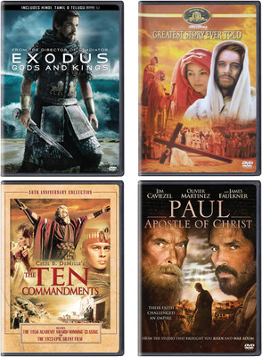 

The Ten Commandments, The Greatest Story Ever Told, Paul Apostle Of Christ & Exodus(DVD English)