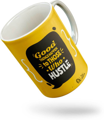 Tee Mafia 01 Good Things Happen To Those Who Hustle All White Classic 11oz Ceramic Coffee Mug(330 ml)