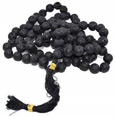 SPRIGEMS Jwalamukhi Mala, Lava Mala108 Beads Natural jap mala Stone Chain