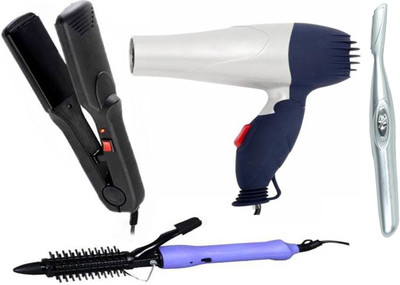 

WIB Hair Straightener Hair Curler Hair Dryer With Ladies Hair Trimmer(Set of 4)