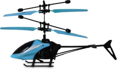 AS TRADERS Flying Mini RC Infrared Induction Helicopter Aircraft Flashing Light TOY(Blue)