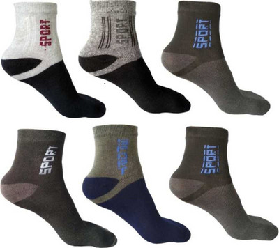 HashKnit Men Color Block Ankle Length(Pack of 6)